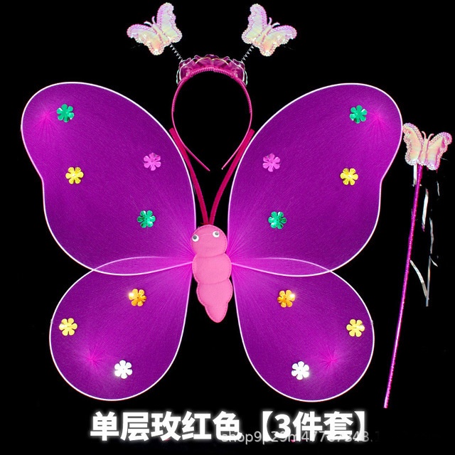 Bộ Cánh Bướm Có Đèn Có Bờm Và Gậy Cho Bé
