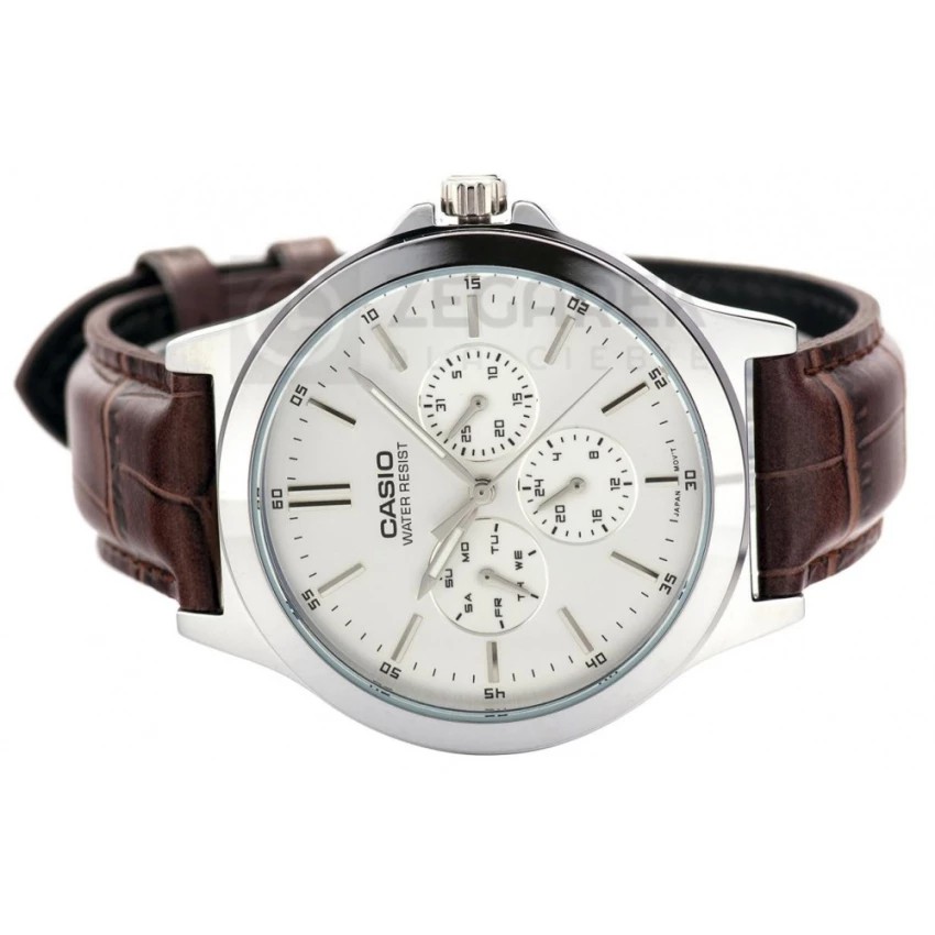 Đồng hồ nam dây da Casio chính hãng Anh Khuê MTP-V300L-7AUDF