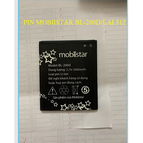 [Mã ELORDER5 giảm 10K đơn 20K] Pin Mobiistar BL-200D/LAI 512(Pin cũ bóc máy)