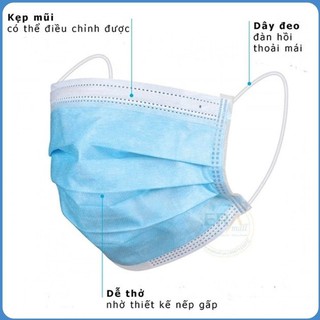Khẩu trang y tế 4 lớp kháng khuẩn có giấy lọc khuẩn