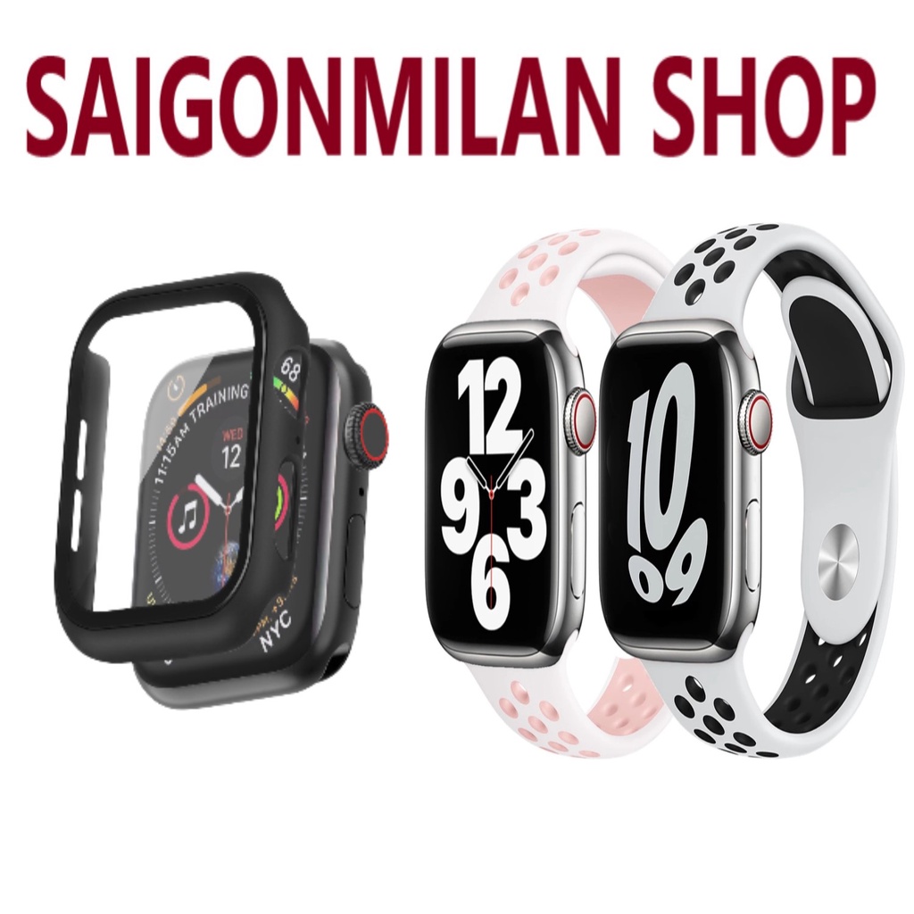 Ốp Kính Cường Lực Cho Đồng Hồ Thông Minh AP Watch VS Dây Cao Su Nike Series 7/6/5SE/4/3/2/1 Size 38-40-41-42-44-45mm