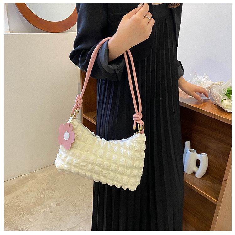 Túi Tote Đeo Vai / Kẹp Nách Xếp Ly Hình Đám Mây Màu Tương Phản Thời Trang Mùa Hè Chất Lượng Cao Cho Nữ