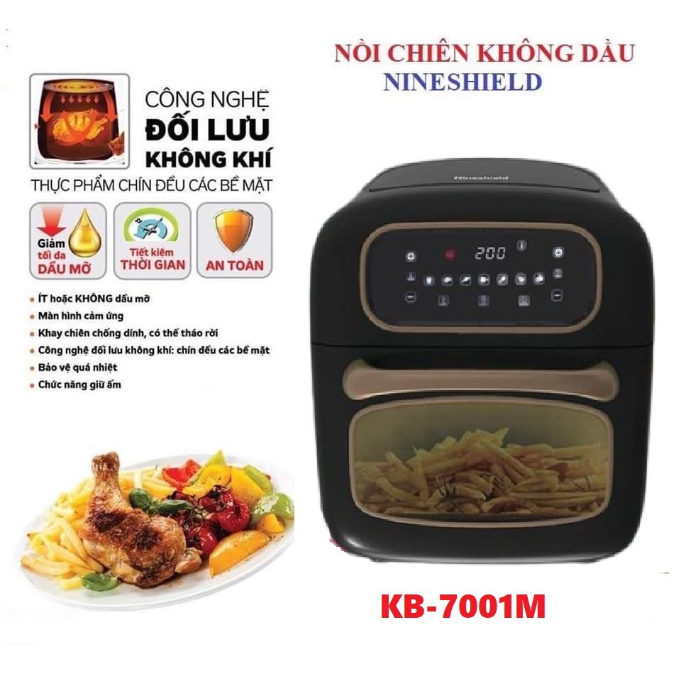 NỒI CHIÊN KHÔNG DẦU NINESHIELD DUNG TÍCH LỚN 10L KB-7001M ĐIỆN TỬ CHÍNH HÃNG