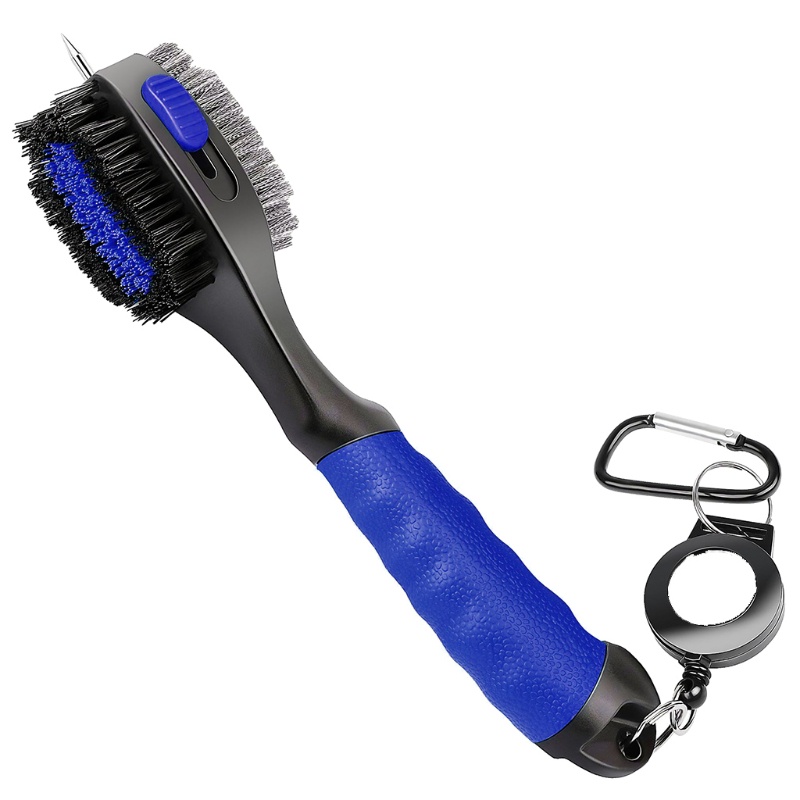 Bàn Chải Nylon Hai Mặt Di Động Gọn Nhẹ Với Đầu Kim Loại Gọn Nhẹ Cho Gậy Đánh Golf