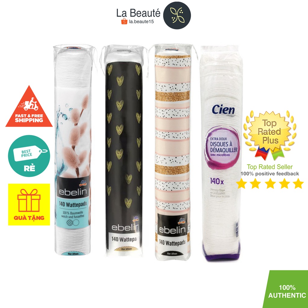 Bông Tẩy Trang Ebelin, Cien, Tetra Medical, Cotopads Velpeau - Hàng Đức Or Pháp, Từ 140 Miếng Đến 500 Miếng