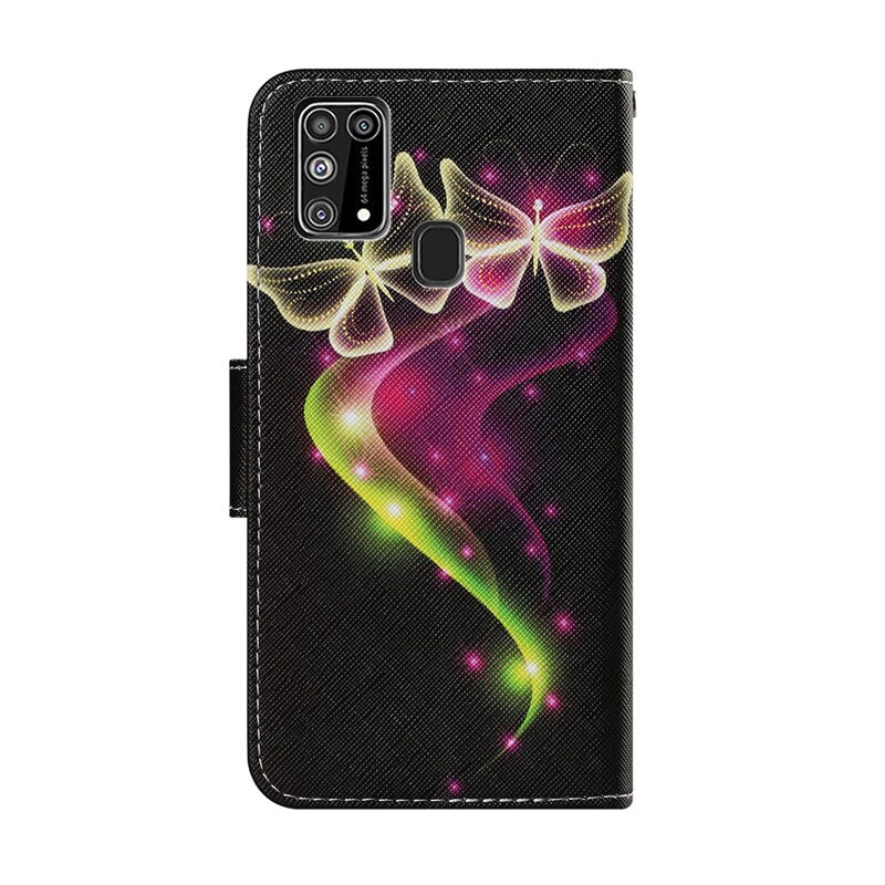 Case on For Samsung Galaxy M31 M31s M317F M315F M 31 S Leather Flip Stand Phone Cover Funda Cute Butterfly Unicorn Flower Capa