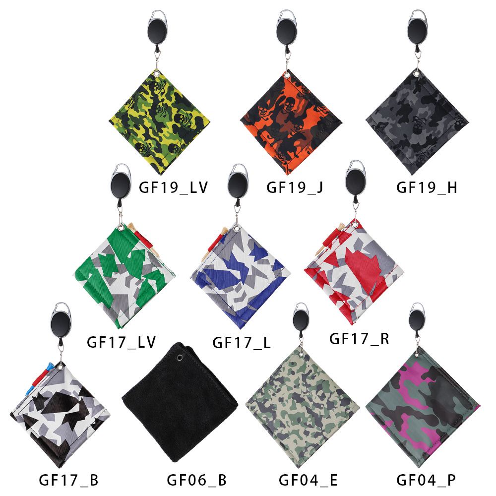BEAUTY Fashionable Golf Towel Mini Facecloth Sports  Washcloth Ball Cleaner Portable Waterproof Material Keychain Buckle Surface Square Head Cleaning