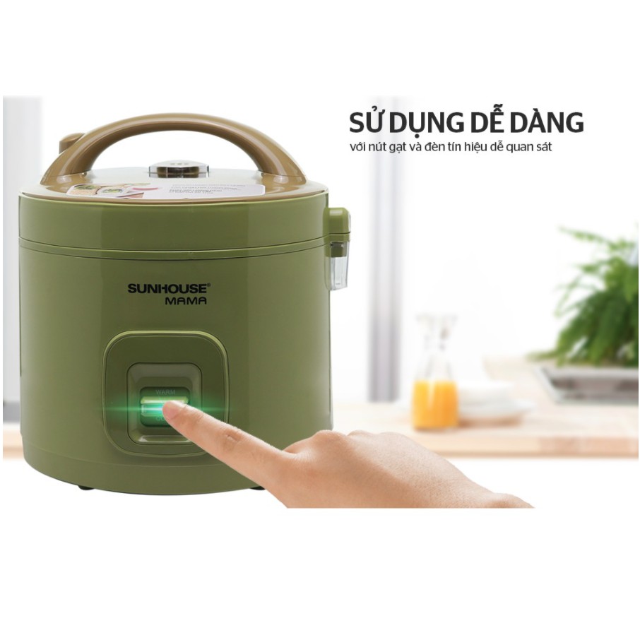 Nồi cơm điện 1.2L SUNHOUSE MAMA SHD8265G - Lòng nồi phủ chống dính Ceramic