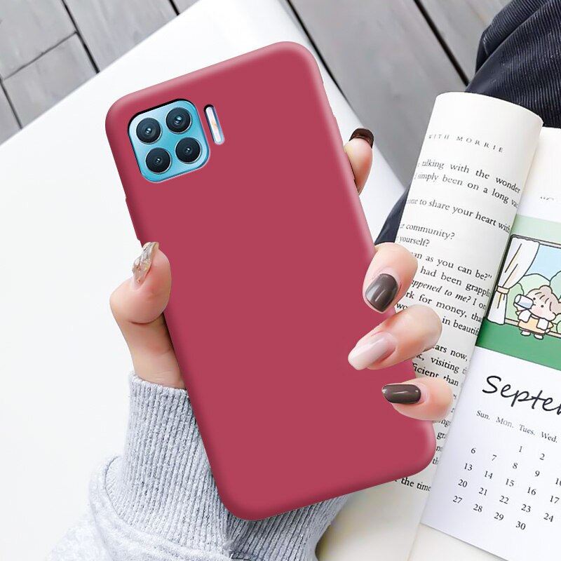 Ốp điện thoại silicone màu trơn thời trang cho OPPO A93 Reno 4F F17 Pro A73 A31 2020 A55 A93 5G