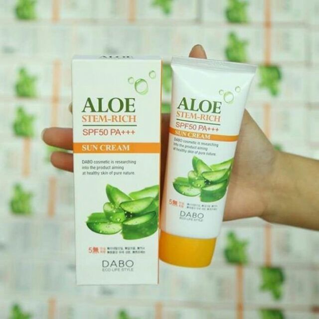 🍀KEM CHỐNG NẮNG DABO ALOE STEM RICH SPF 50+