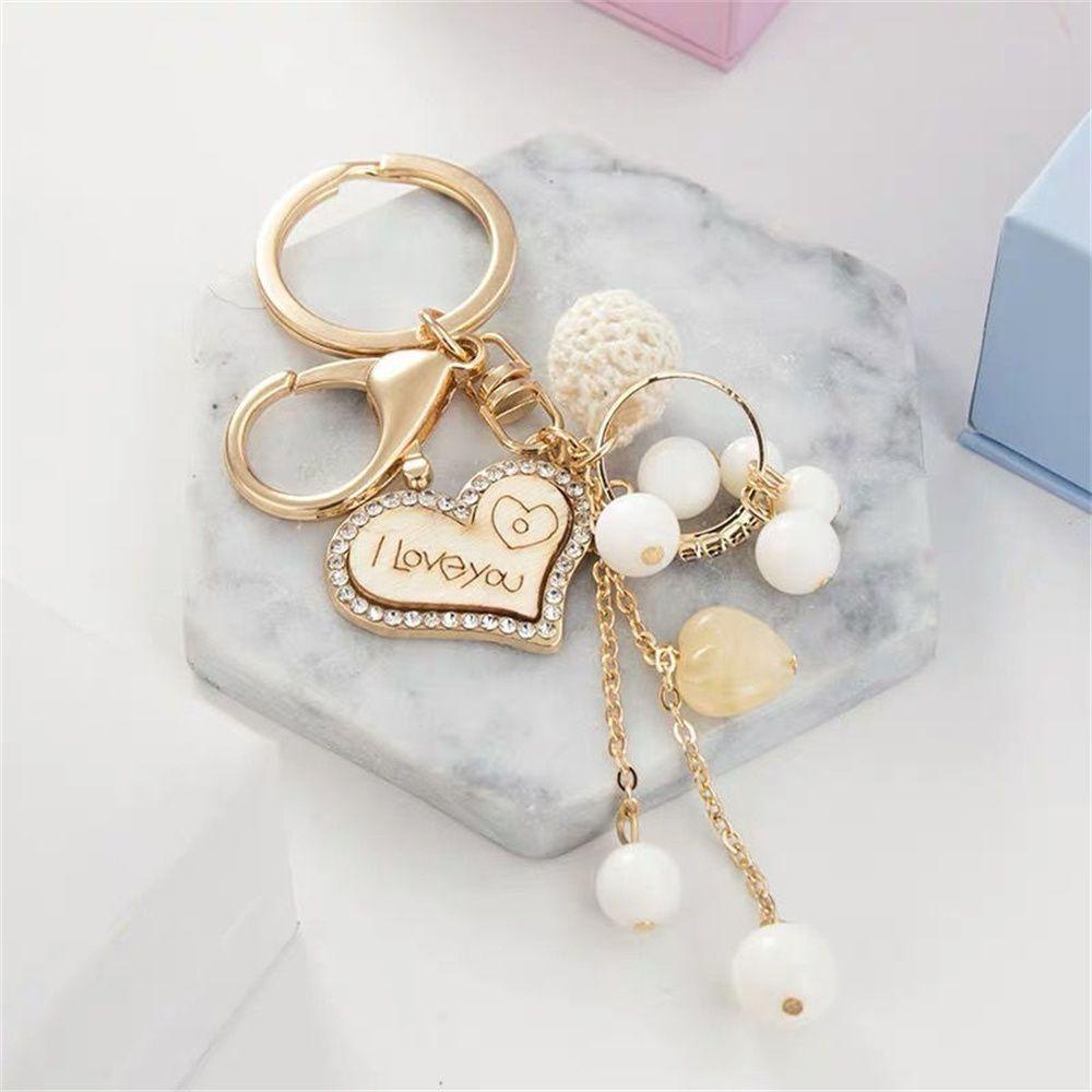 REBUY1 Móc Khóa Kim Loại Hình Tháp Eiffel Đính Hạt Thời Trang