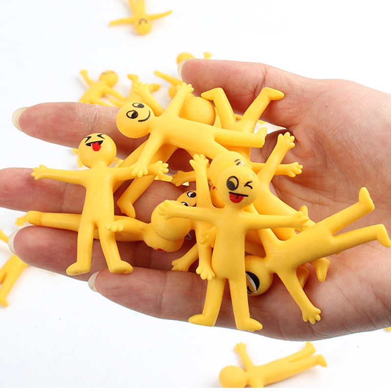 Đồ chơi mini HYG TOYS mô hình người kéo căng đàn hồi màu vàng có âm thanh
