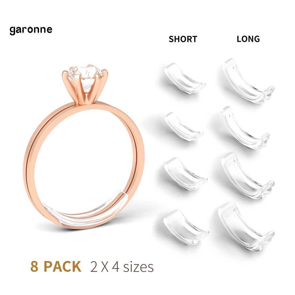 Set 8 phụ kiện dùng để điều chỉnh kích thước nhẫn trong suốt tiện lợi