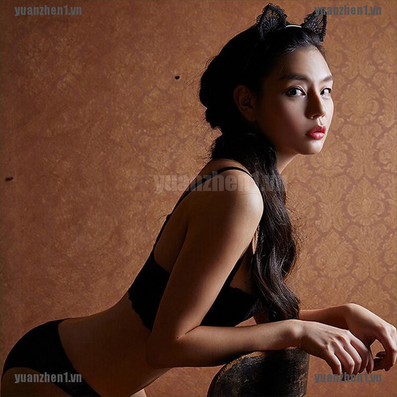 Cài Tóc Tai Mèo Phối Ren Dễ Thương Cho Nữ [YUANZHEN1]