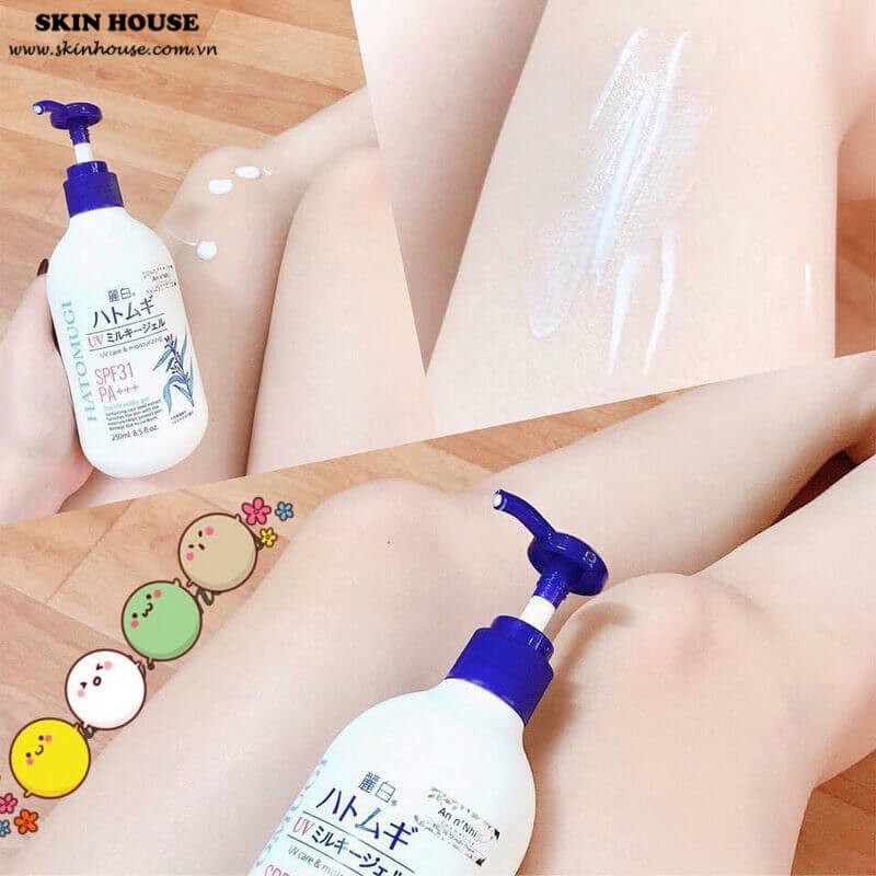 Sữa dưỡng thể chống nắng Hatomugi UV Milky Gel SPF31/PA+++