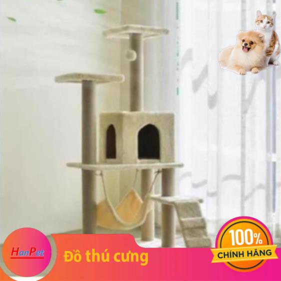Trụ mèo leo trèo nhiều tầng Nhà cây cho mèo cao 1,4m cat tree dụng cụ cào móng