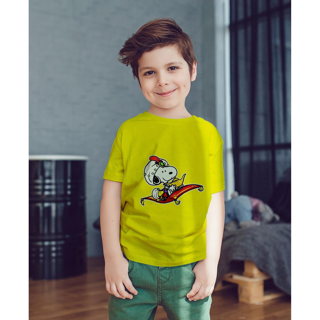 Áo thun Trẻ em in hình Snoopy và thảm thần Cotton Thun - Dẽ Thương