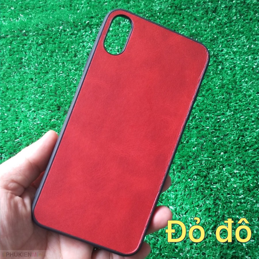Ốp lưng da vân nổi, màu trơn sang trọng, viền dẻo chống trầy cho iPhone X/XS 5.8 giá rẻ