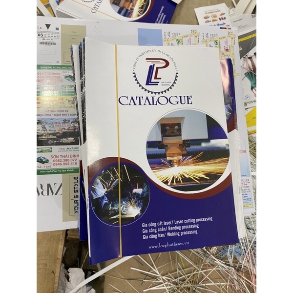In catalogue, hồ sơ năng lực, menu quảng cáo, sách theo yêu cầu