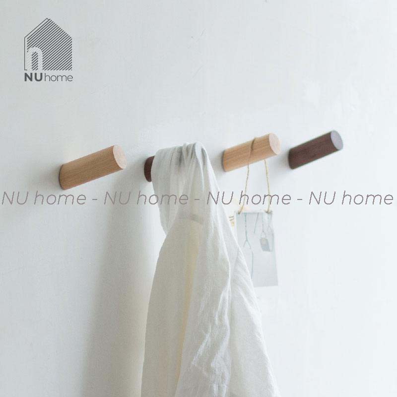 nuhome.vn | Móc gỗ treo tường hình trụ thiết kế đơn giản chuẩn phong cách tối giản, trang trí mảng tường đẹp mắt