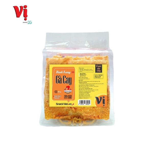 Bánh Tráng Gà Cay Vị - Túi Mini 80g