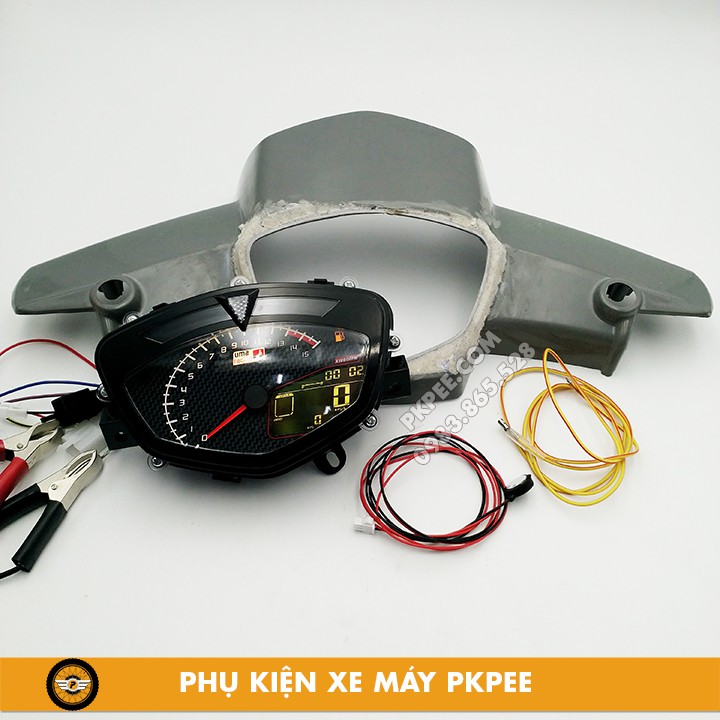 Combo Đồng Hồ Điện Tử Mẫu Uma Exciter 2010 Kèm Bợ Cổ Dream, Wave, Blade, RSX