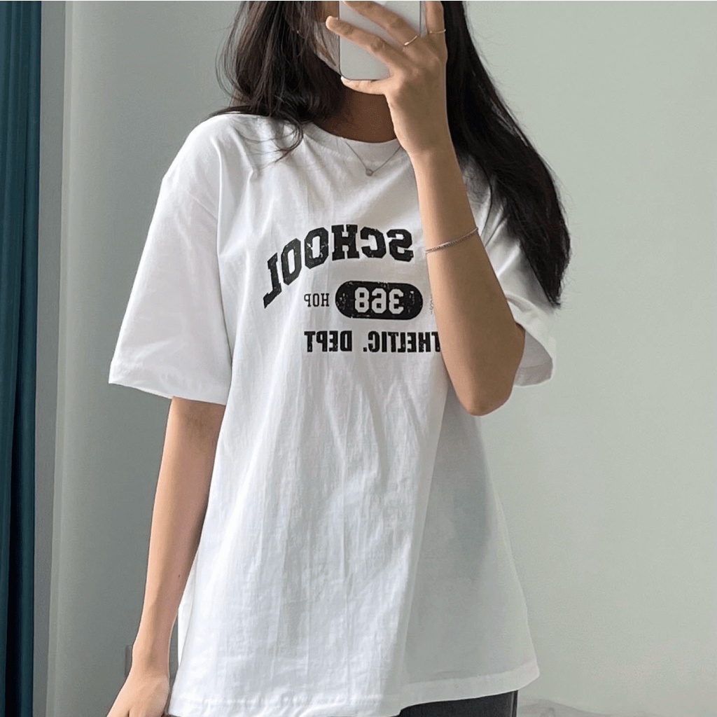 Mẫu Mới Áo Phông | Sale lớn Áo thun Nữ Oversize SCHOOL Cực Rẻ Cực Đẹp MB