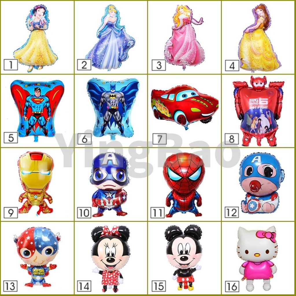 Bong Bóng Nhôm Hình Siêu Anh Hùng Trang Trí Phông Nền Tiệc Sinh Nhật Cho Bé