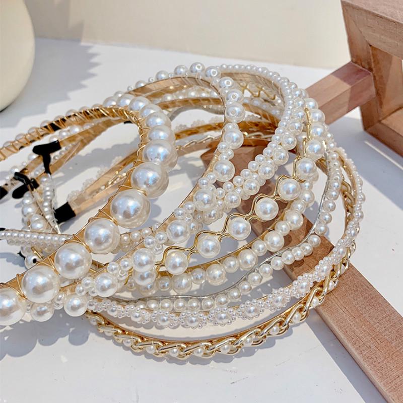 Băng Đô Đính Ngọc Trai Phong Cách Hàn Quốc Xinh Xắn Dễ Thương Cho Nữ