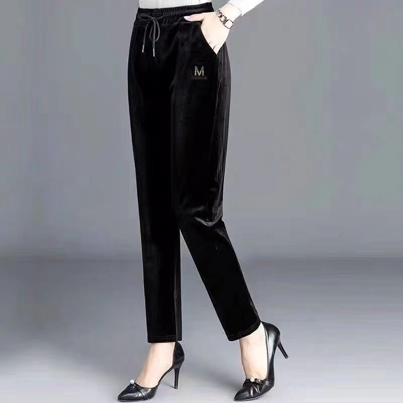 Quần Baggy Nhung Tăm Lót Lông Bigsize Siêu Ấm (50-70kg)-Chất Nhung Dày Cao Cấp Loại 1