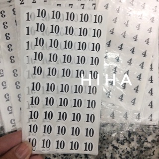Decal size dán số - đủ số