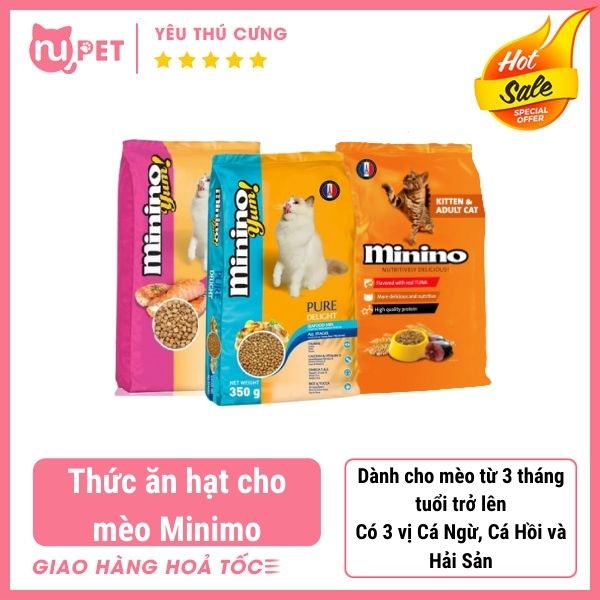 Thức ăn hạt Minino cho mèo mọi lứa tuổi Nupet | Hạt dinh dưỡng Minino cho mèo