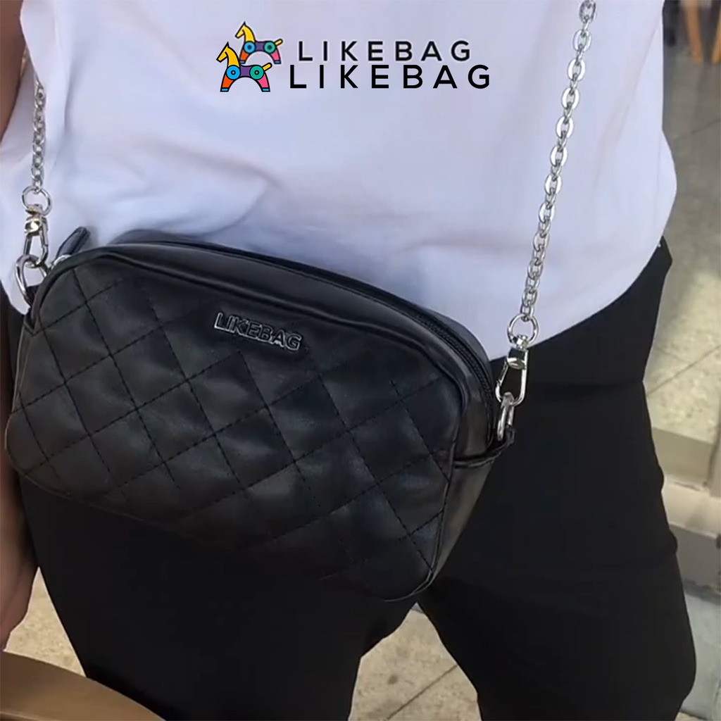 Túi nữ đeo chéo vai dây xích LIKEBAG chất da PU cao cấp chuẩn form 218XK0918 - LIBAGI