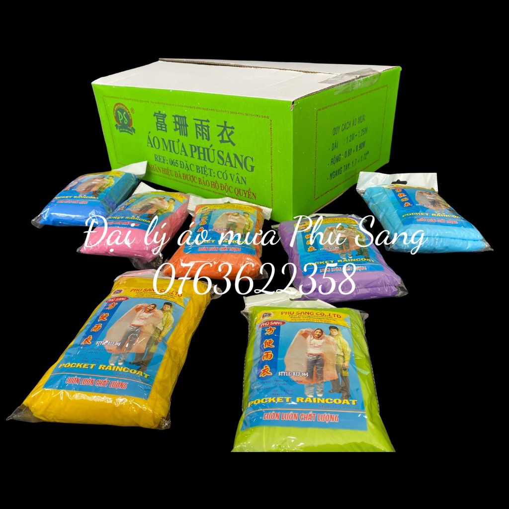 Thùng 50 chiếc Áo mưa tiện lợi Phú Sang bền đẹp dùng được nhiều lần