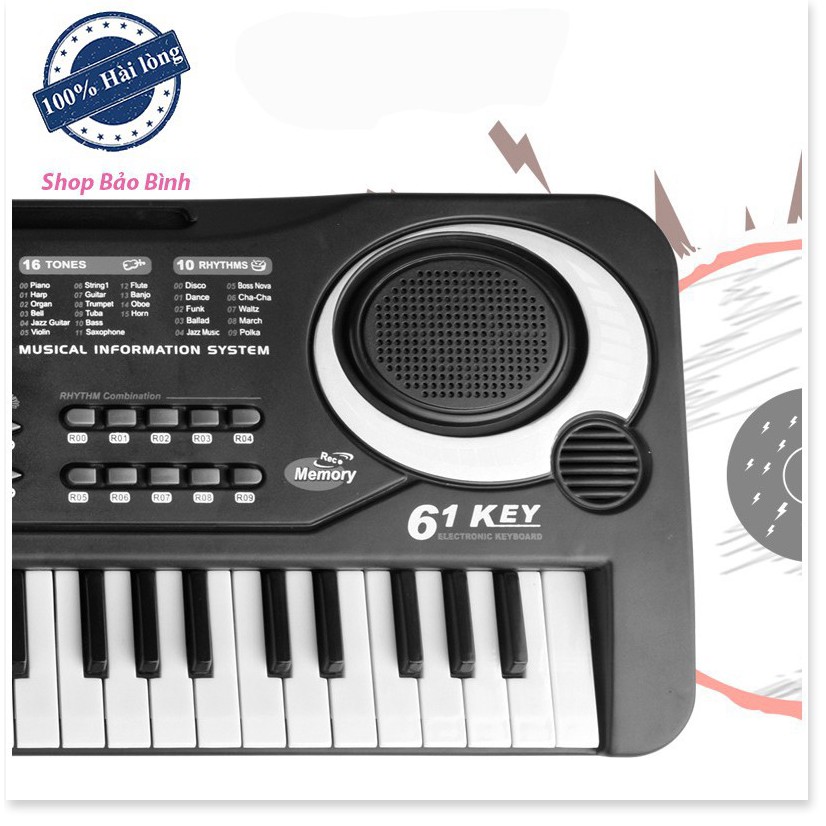 Đàn Piano Electronic Keyboard 61 Phím Kèm Mic Cho Bé