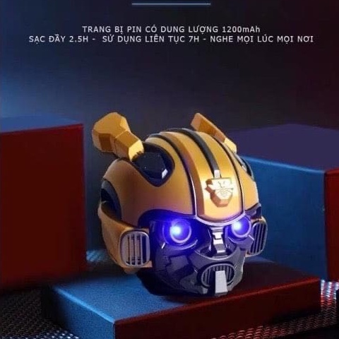 Loa Bluetooth Bumblebee Đầu Robot Mắt Có Đèn Led Nghe Nhạc Decor Cực Chill