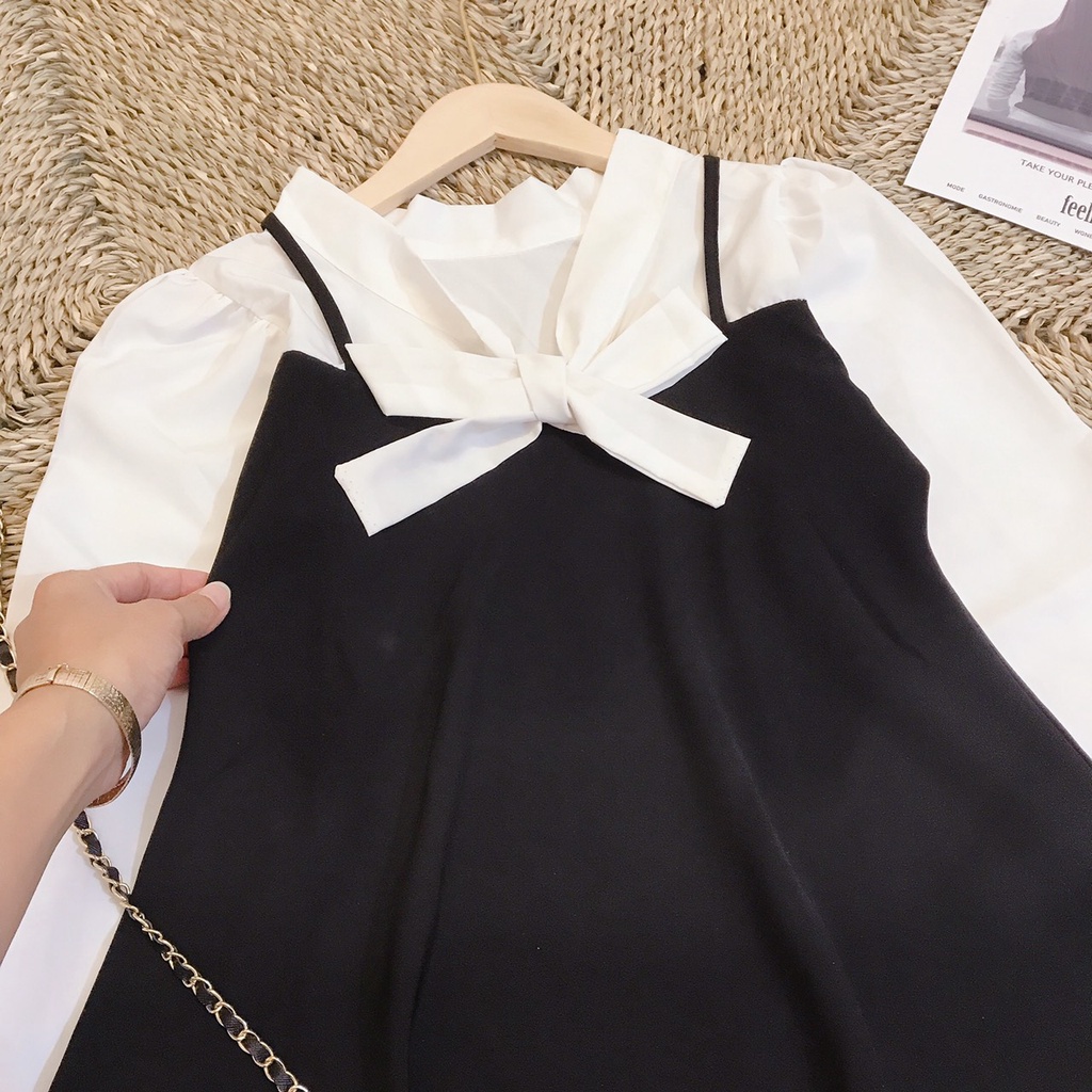 Áo sơ mi babydoll kiểu thắt nơ áo sơ mi nữ công sở HH061