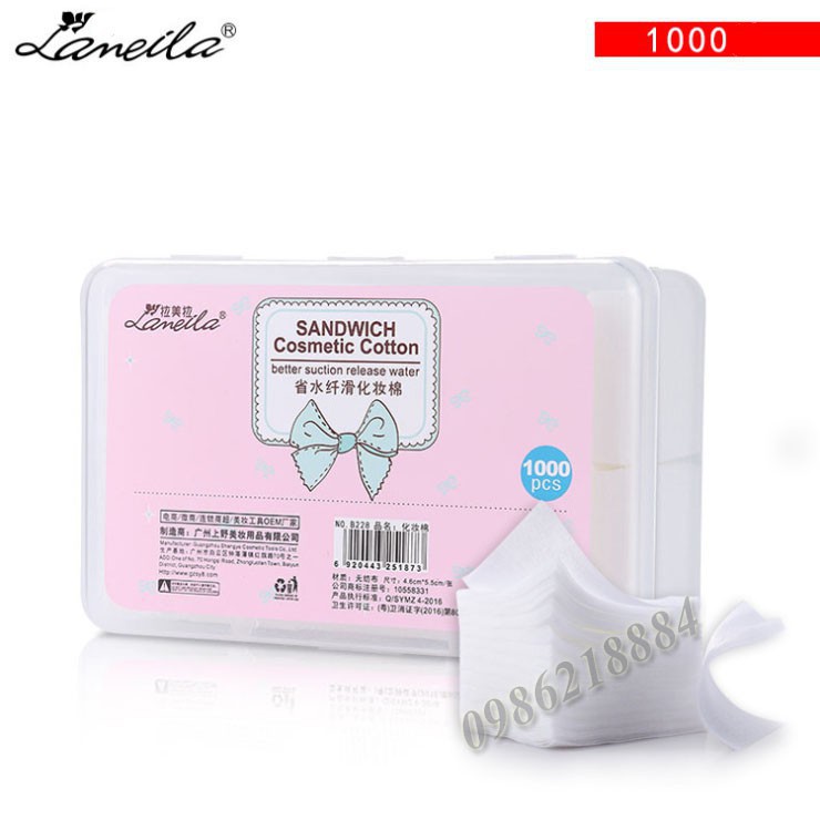 Bông Tẩy Trang Hộp 1000 Miếng Có Thể Sử Dụng Đắp[Miễn Phí Vận Chuyển khi đơn đạt giá trị tối thiểu 150k]