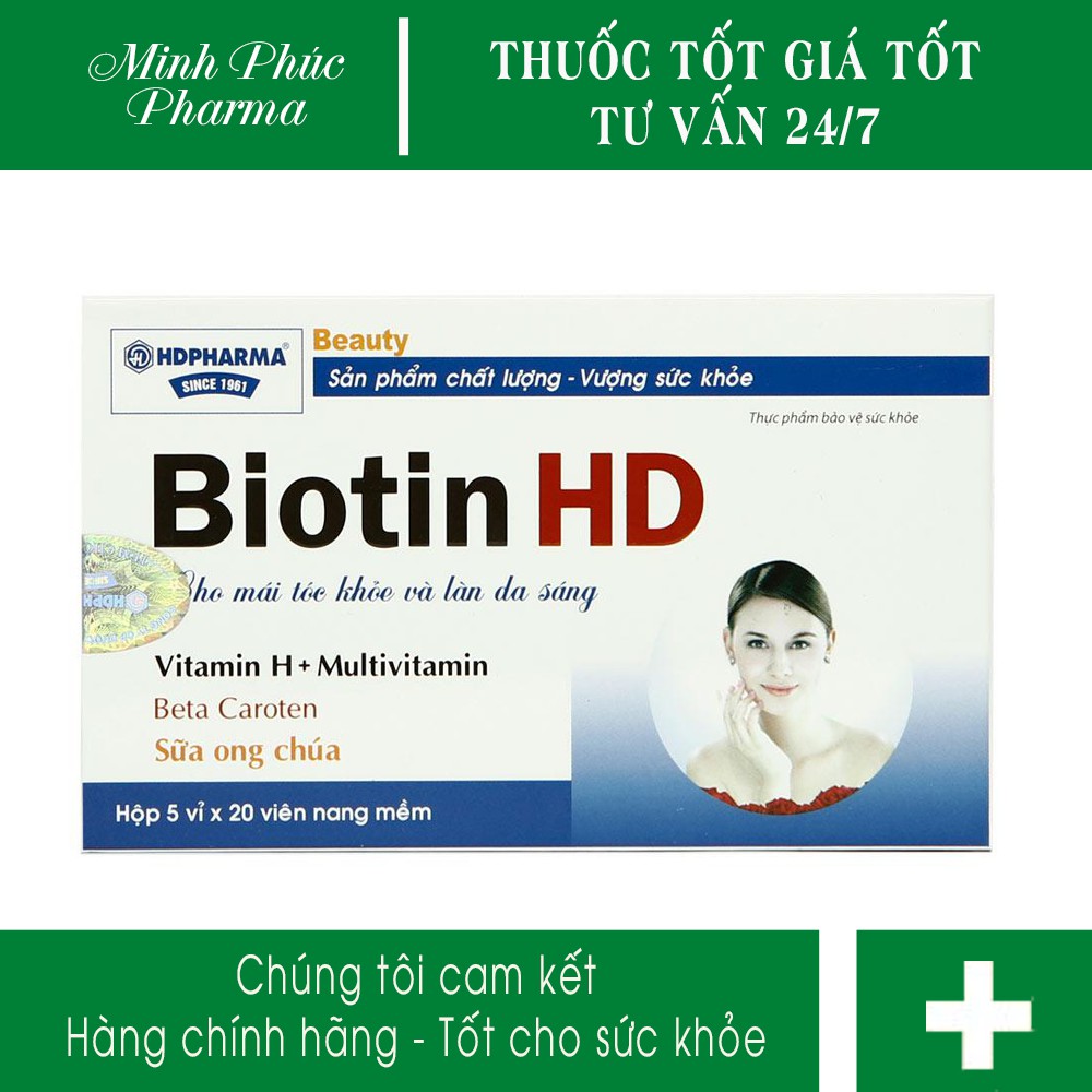 Viên uống Biotin HD giúp cho mái tóc khỏe và làn da sáng