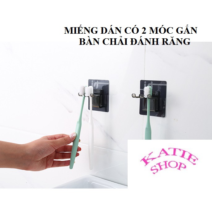 Móc dán tường dùng để treo bàn chải kèm ly đánh răng siêu tiện lợi - GD294-MDTBChaivaLy