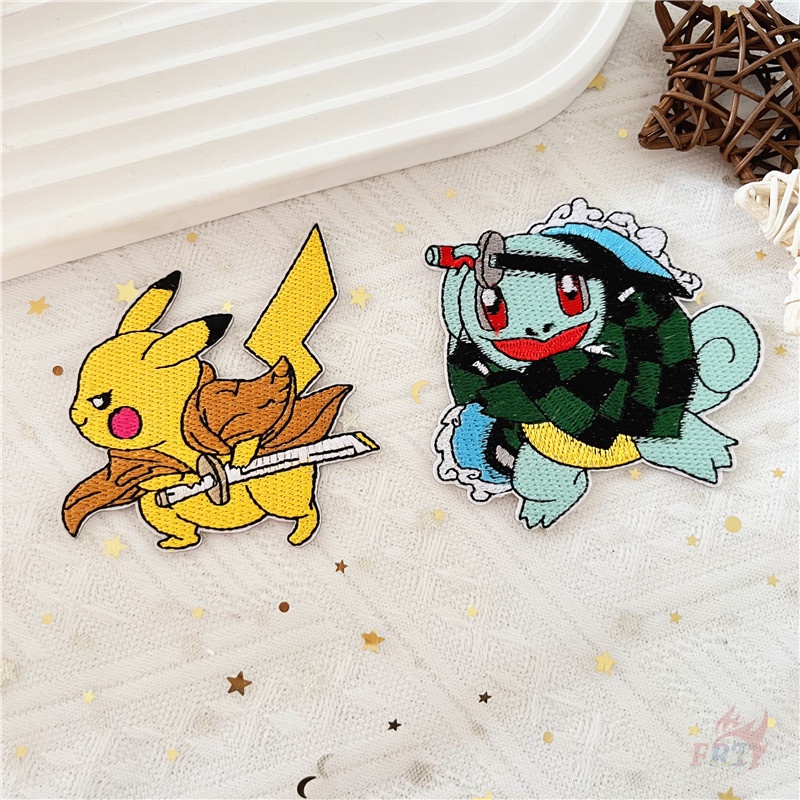 ☸ Pokemon G.O ✖ Miếng Dán Trang Trí Hình Demon Slayer Độc Đáo ☸ 1 Miếng Dán Ủi Quần Áo Hình Nhân Vật Anime