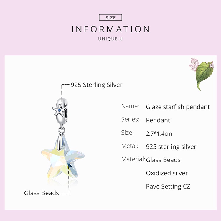 Mặt dây BAMOER BSC599 Bạc 925 hình sao biển