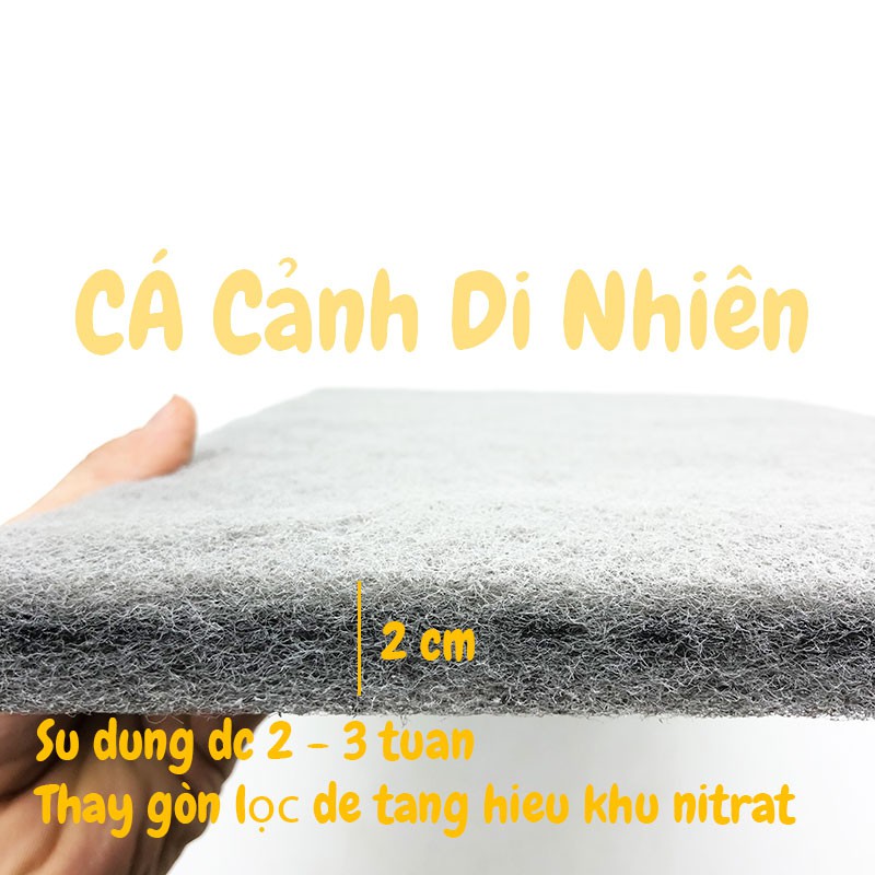 Bông gòn Xám lọc nước khử Nitrat ODYSSEA cho hồ cá cảnh 45x25cm