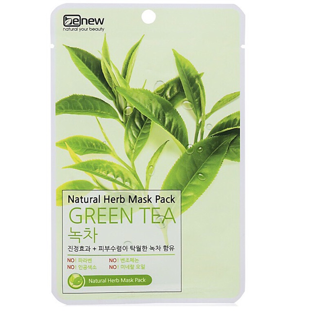 Combo 2 Mặt Nạ Trà Xanh Benew Natural Herb Mask Pack Green Tea Chính Hãng