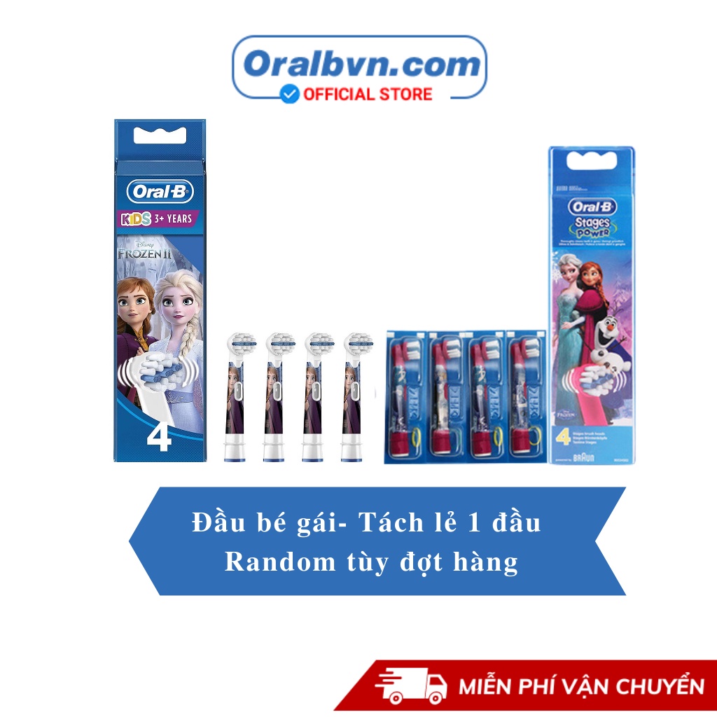 Đầu bàn chải trẻ em Oral B thay thế chính hãng (Disney, Starwar,...) cho trẻ em, bé trai từ 3 tuổi