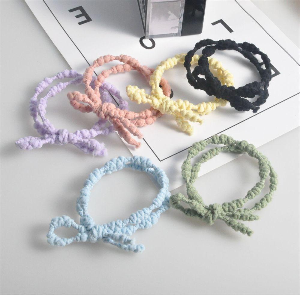 1 Dây Cột Tóc Scrunchies Bằng Vải Dệt Tay Thời Trang Nữ Xinh Xắn