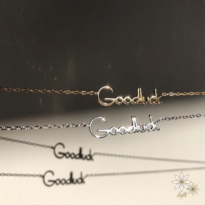 【Kifli】Vòng cổ Mặt Chữ May Mắn Thời Trang Dành Cho Nữ