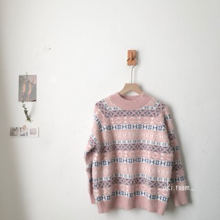 Áo len lông họa tiết thổ cẩm