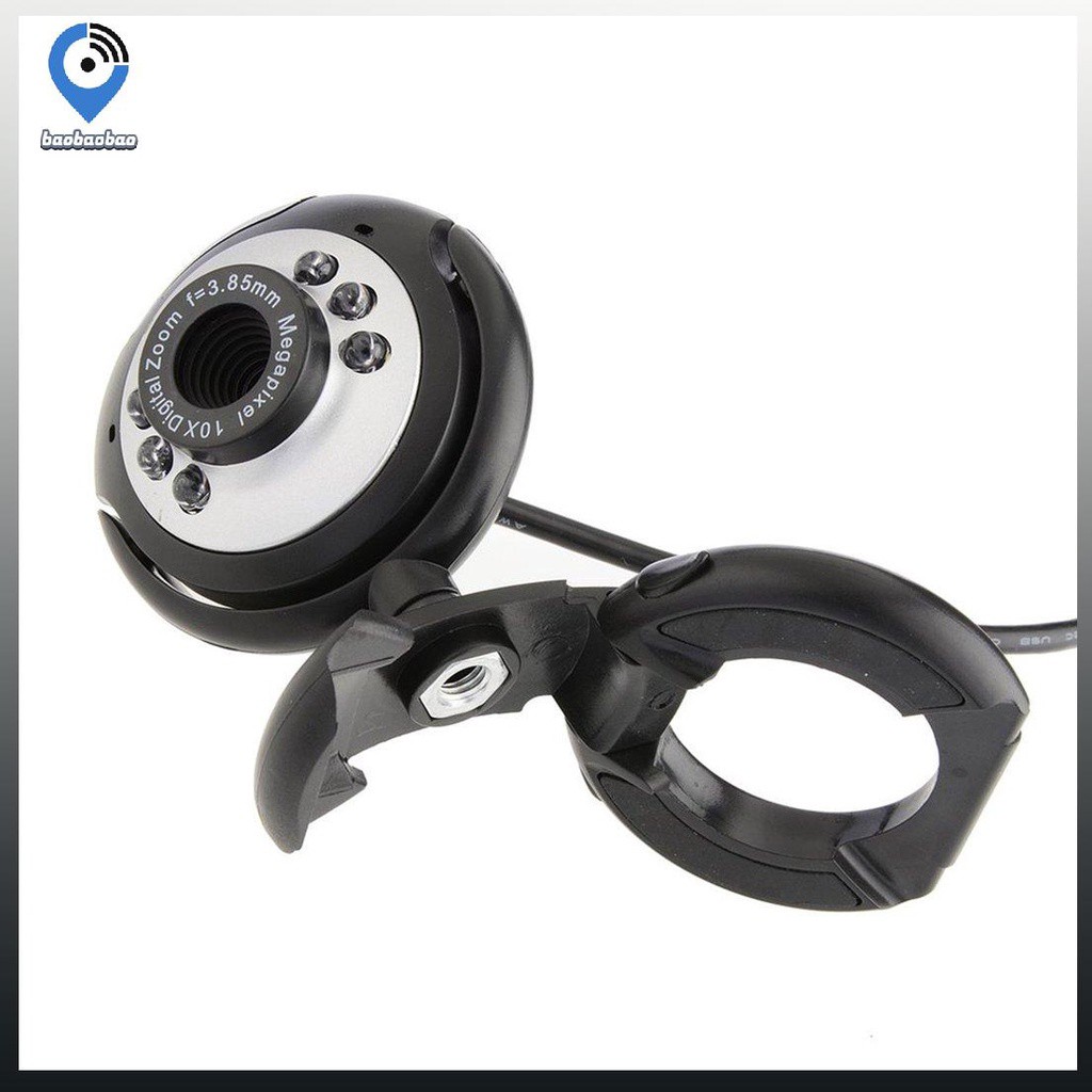 (Bảo hành 06 tháng) Webcam Kẹp màn mini có mic 6led dùng cho máy tính có tích hợp mic và đèn Led trợ sáng-Webcam để bàn