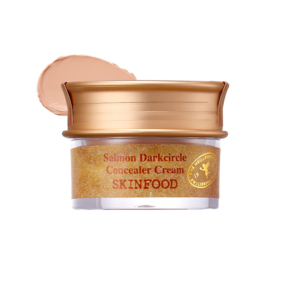 Kem che khuyết điểm SKINFOOD chứa Omega 3 nuôi dưỡng xóa quầng thâm đốm đen và nếp nhăn màu beige đào và tối 10g